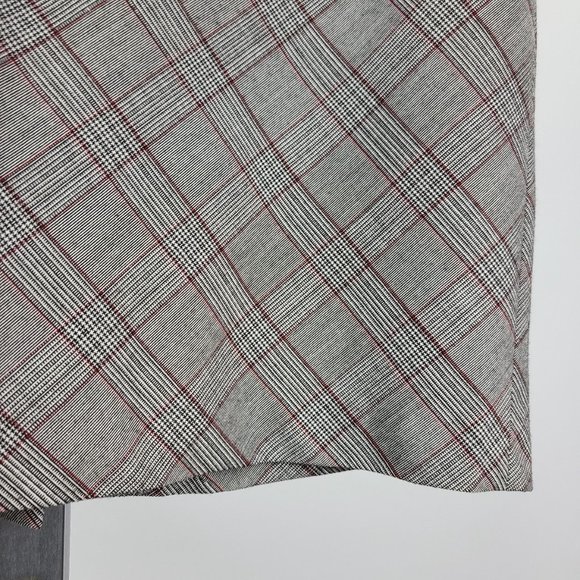 Chado Grey & Red Plaid Belted Midi Skirt Size S - Picture 3 of 12